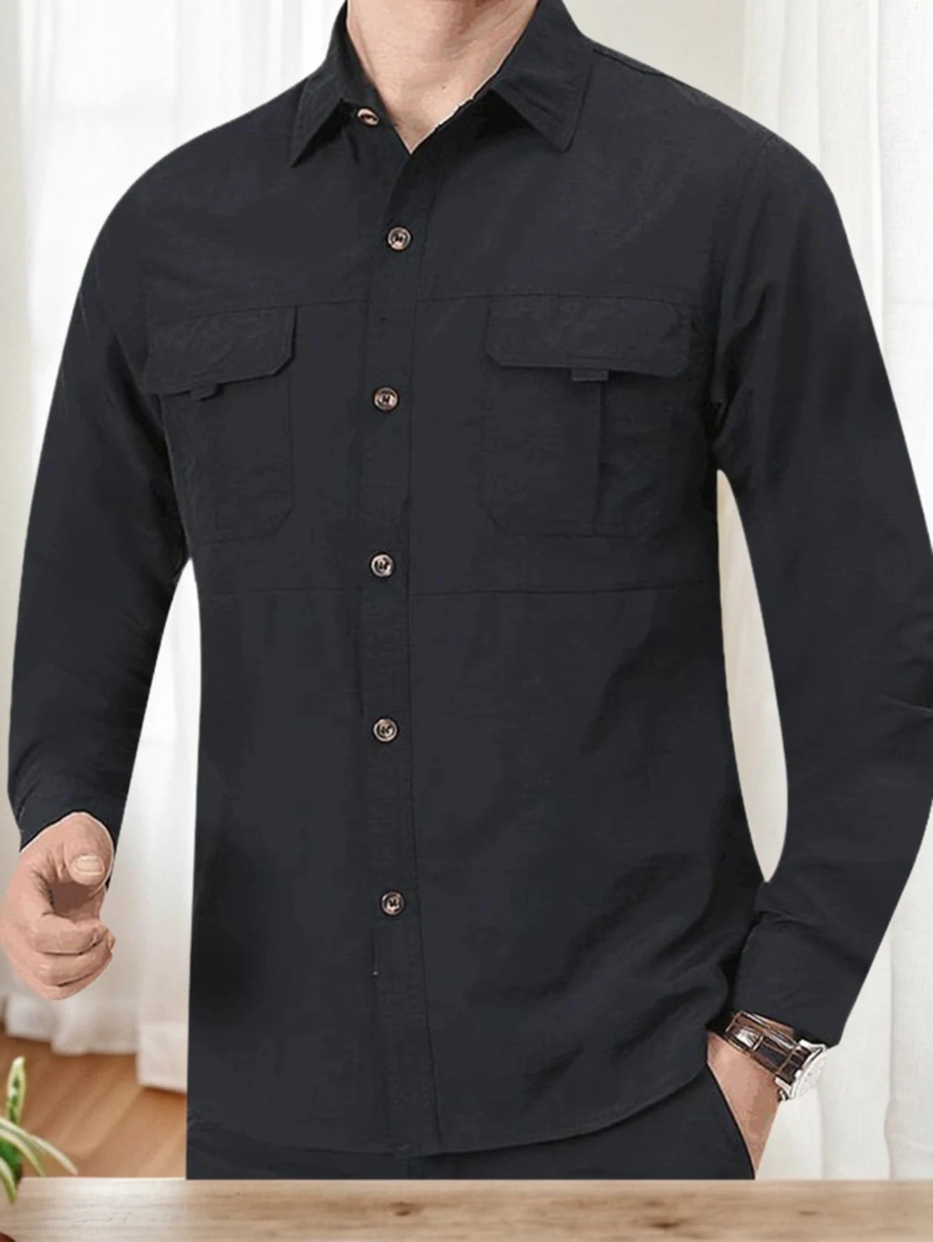 Men's Outdoor Military Style Long Sleeve Shirt