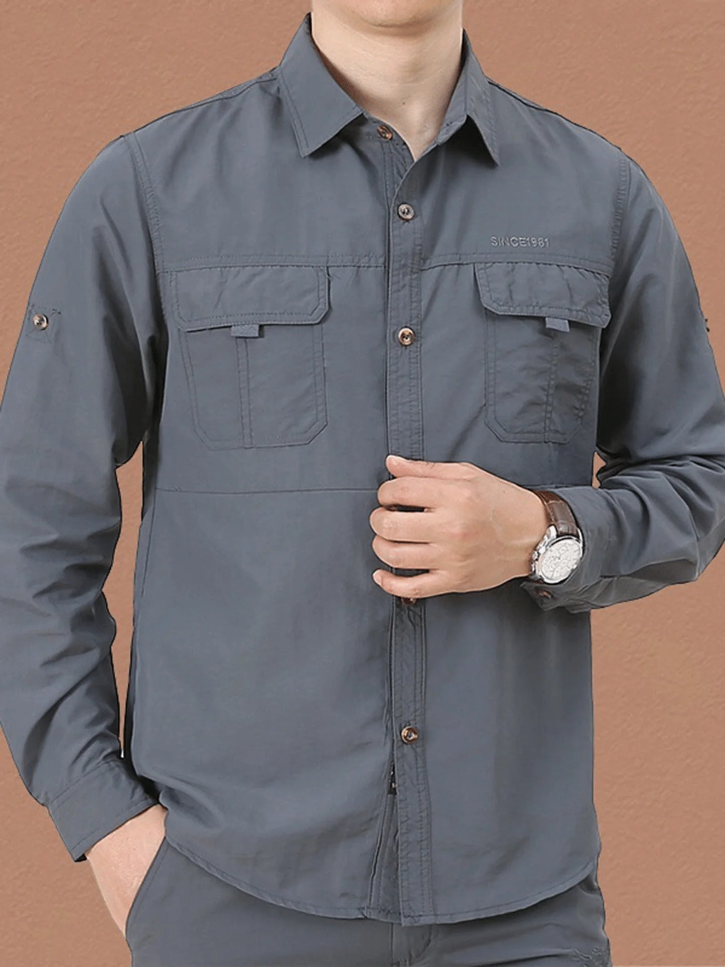 Men's Outdoor Military Style Long Sleeve Shirt