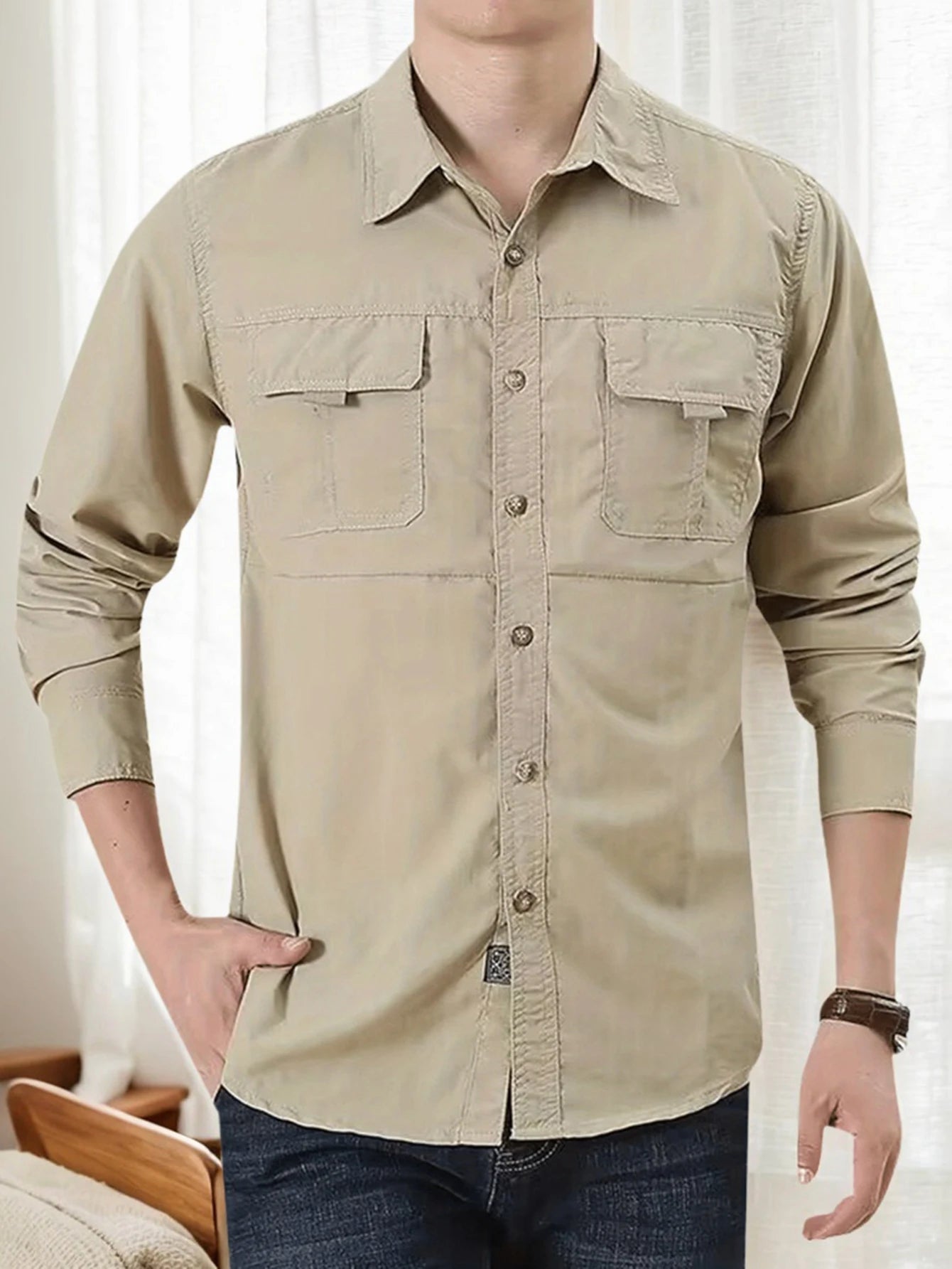 Men's Outdoor Military Style Long Sleeve Shirt