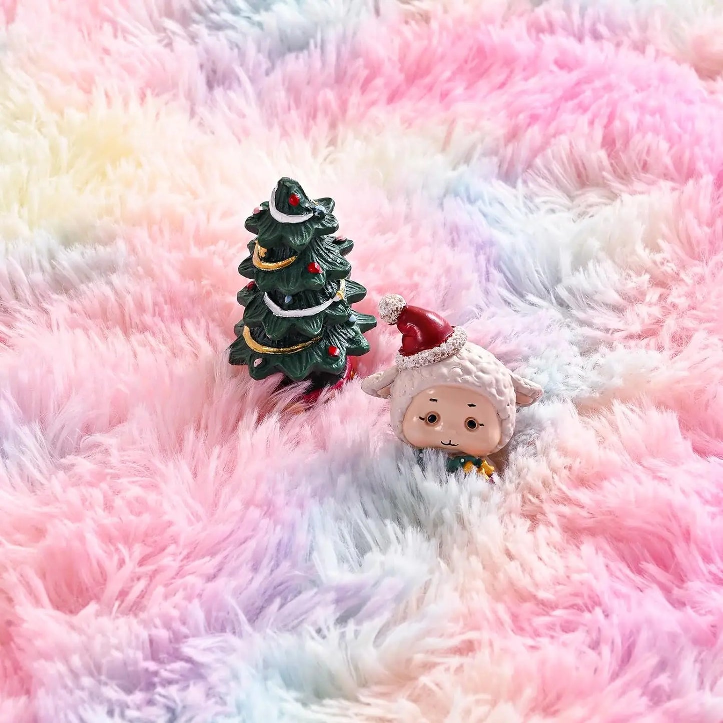 NOAHAS Soft Fluffy Rainbow Rugs for Girls
