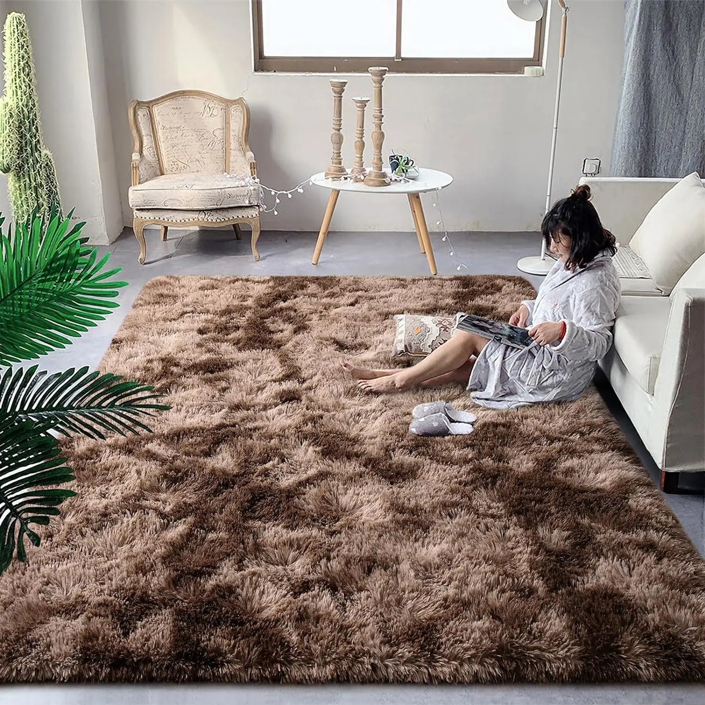 NOAHAS Soft Fluffy Rainbow Rugs for Girls