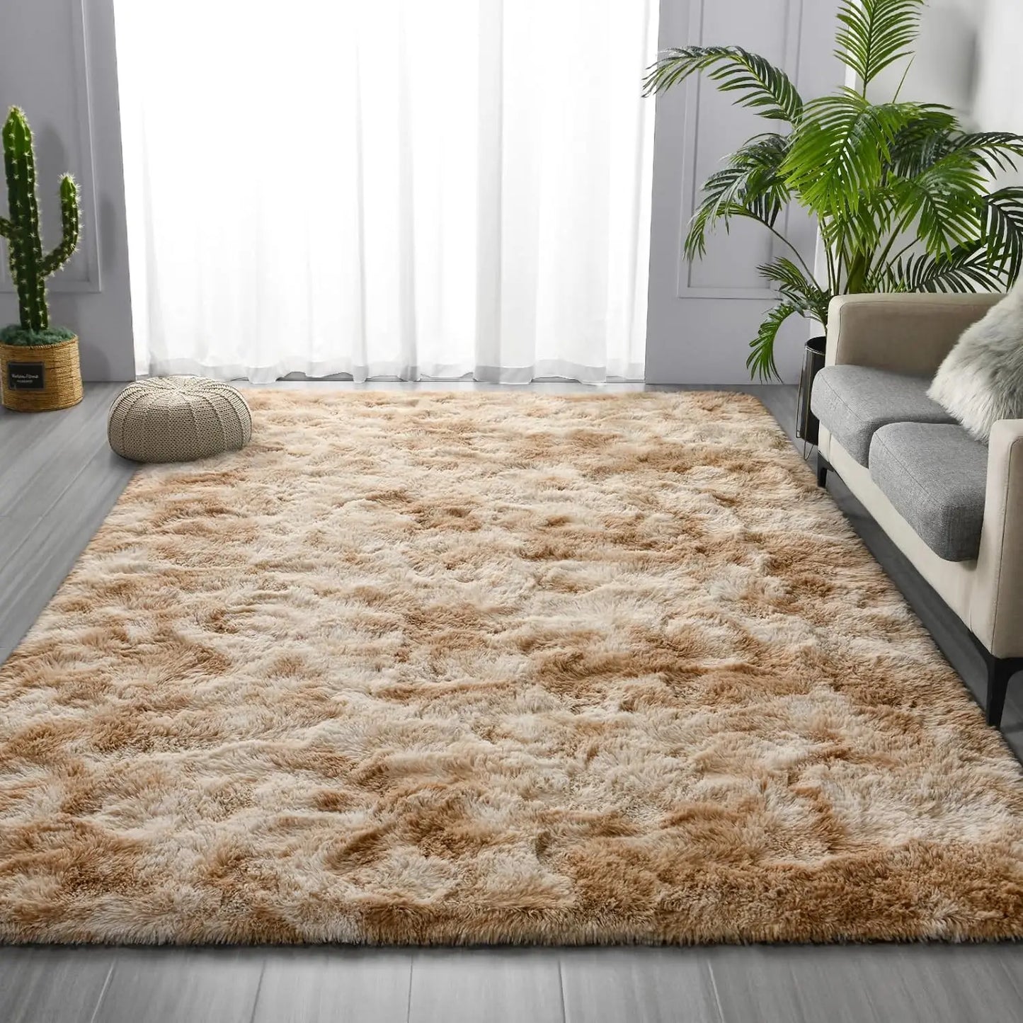 NOAHAS Soft Fluffy Rainbow Rugs for Girls