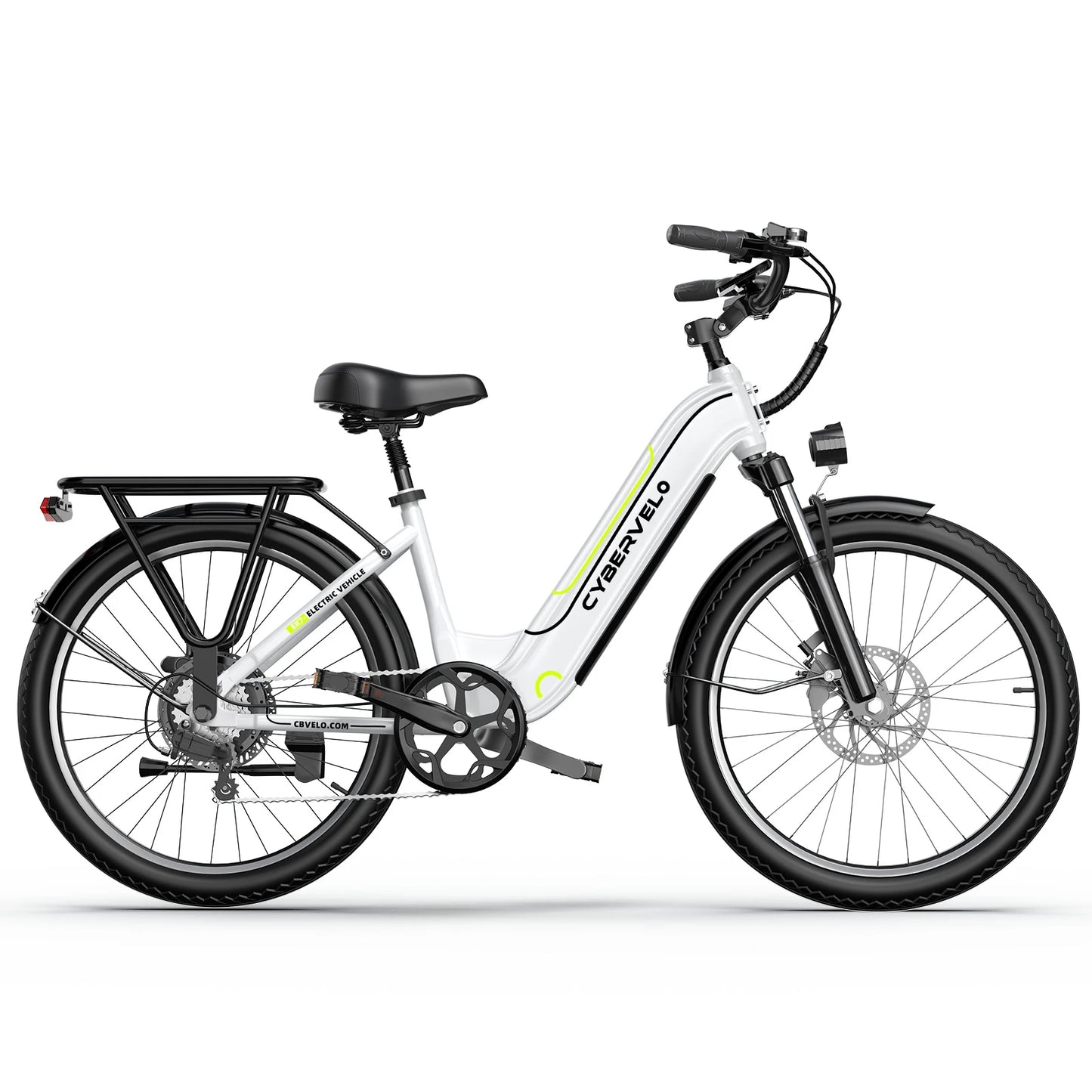 26" Electric E Bike with 7-Speeds, up to 80 Miles.