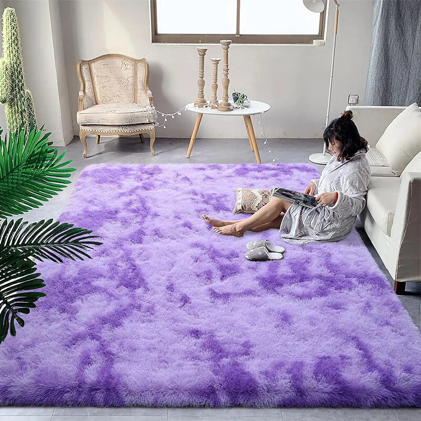 NOAHAS Soft Fluffy Rainbow Rugs for Girls