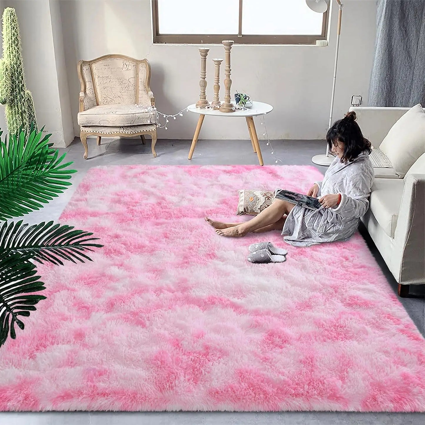 NOAHAS Soft Fluffy Rainbow Rugs for Girls