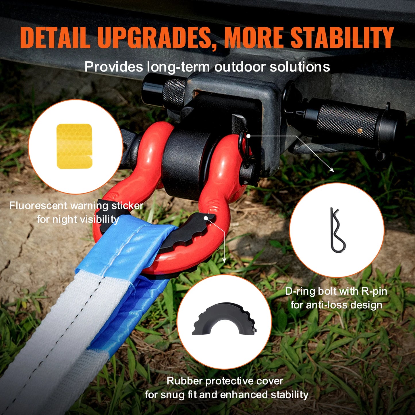 VEVOR 2" Shackle Hitch Receiver D-Ring
