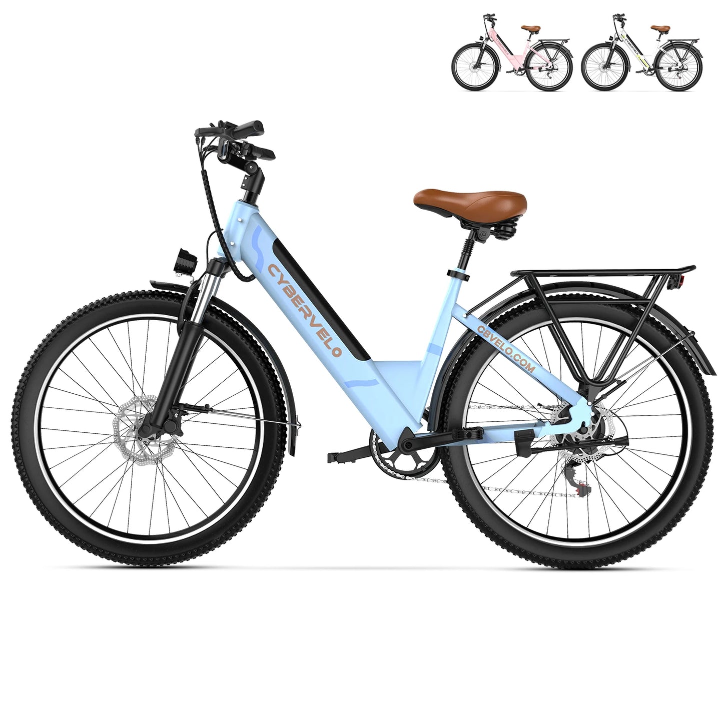 26" Electric E Bike with 7-Speeds, up to 80 Miles.