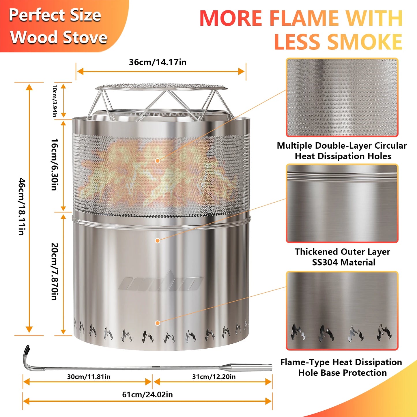 36cm Smokeless Fire Pit