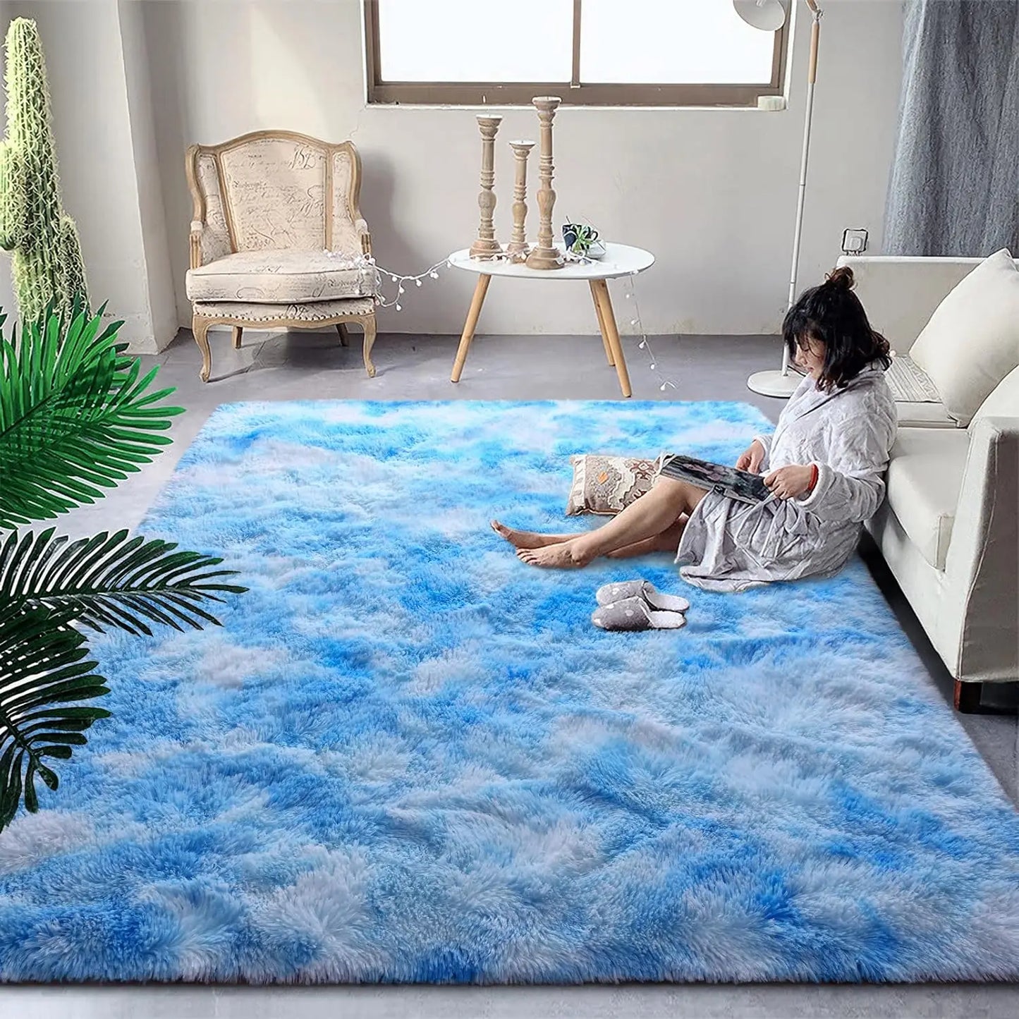 NOAHAS Soft Fluffy Rainbow Rugs for Girls
