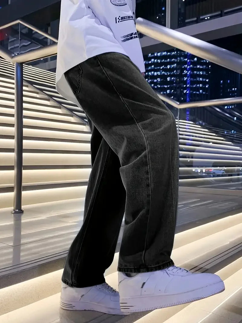 Men's casual wide-leg jeans by Your Outdoors n' More, showing a relaxed fit and classic denim fabric with front and back pockets.
