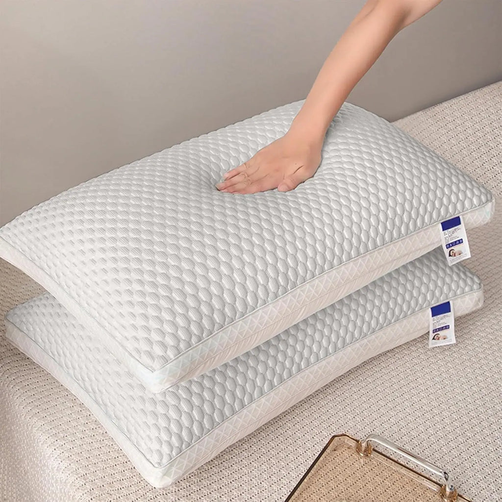 Your Outdoors n' More sleeping pillows stacked with soft, supportive fabric for comfortable rest and relaxation.