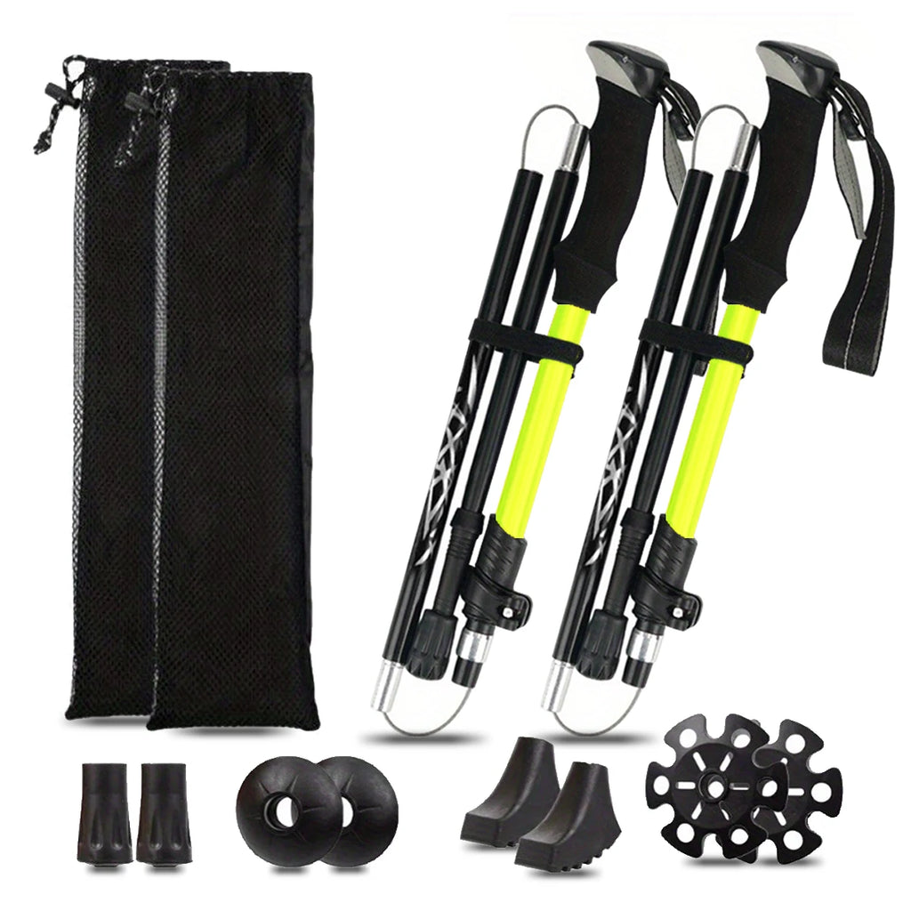 Ultralight Aluminum Alloy 5-Section Folding Trekking Pole.