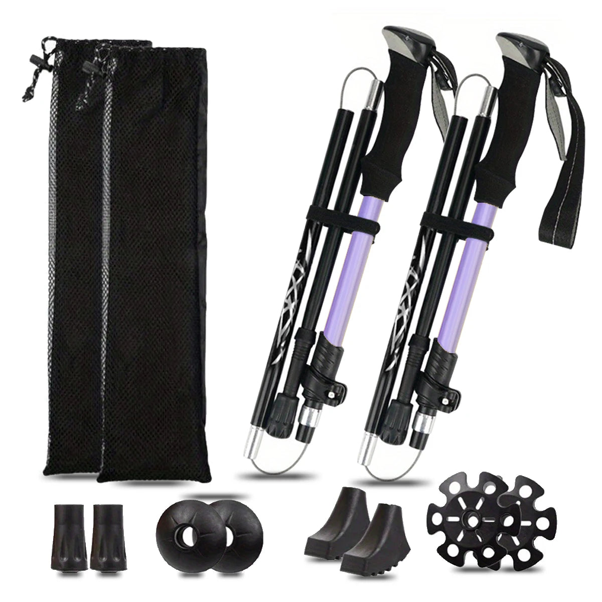 Ultralight Aluminum Alloy 5-Section Folding Trekking Pole.