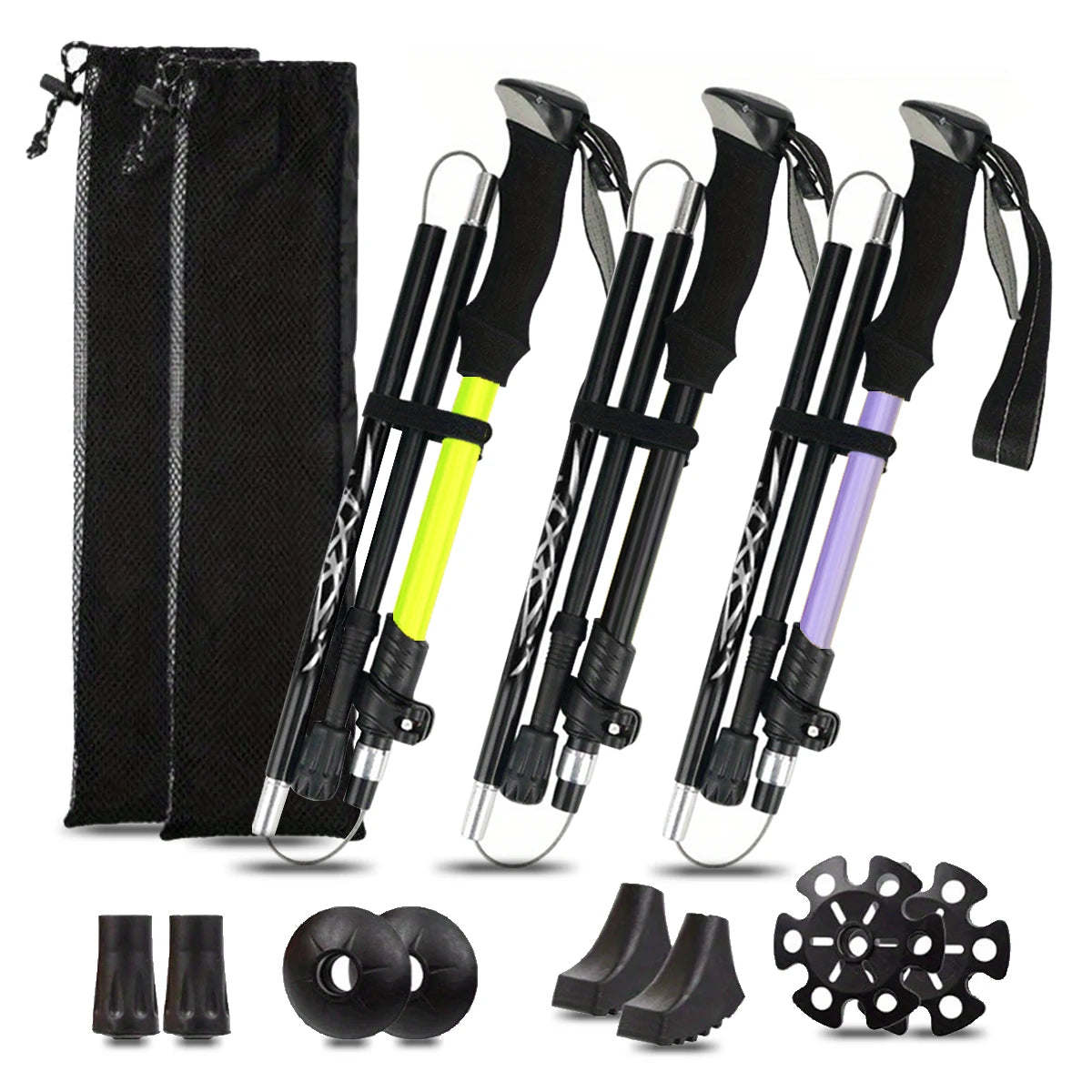 Ultralight Aluminum Alloy 5-Section Folding Trekking Pole.
