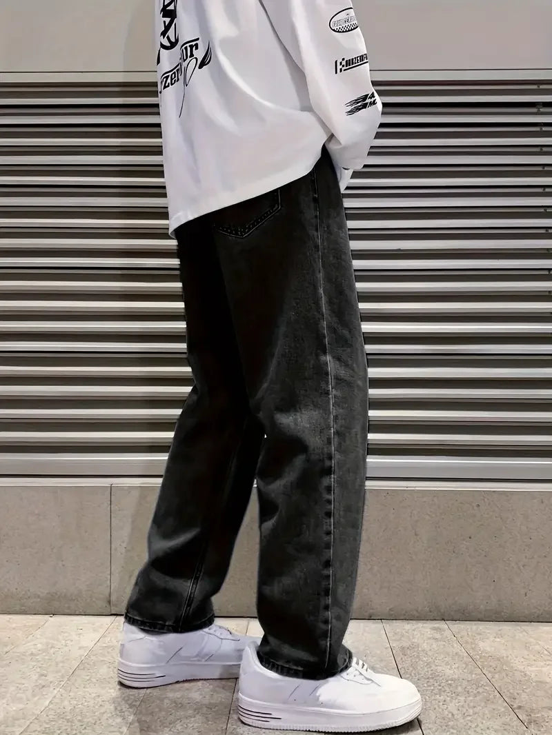 Men's casual wide-leg jeans from Your Outdoors n' More, shown in a relaxed fit with classic denim styling and visible stitching.