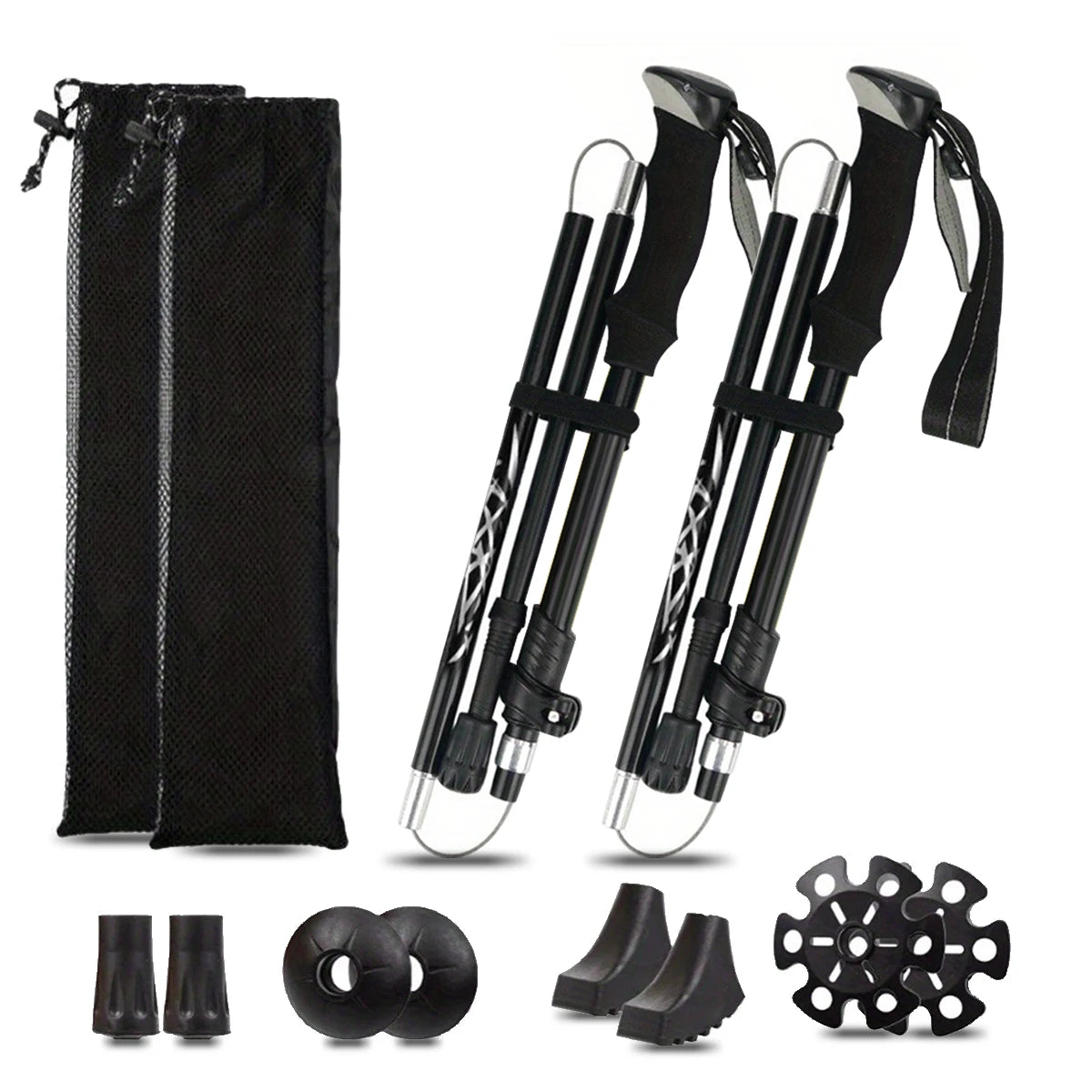 Ultralight Aluminum Alloy 5-Section Folding Trekking Pole.