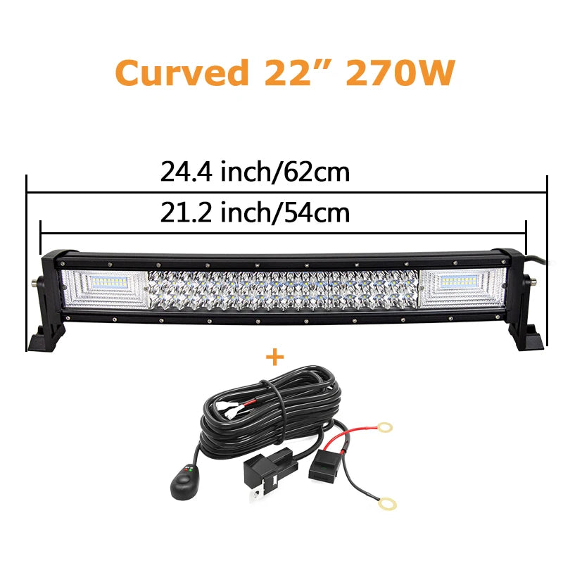 Curved/Straight 22 32 42 52inch 675W 540W Led Light Bar.