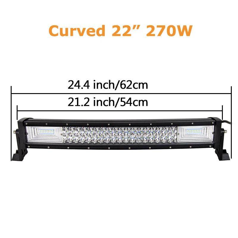 Curved/Straight 22 32 42 52inch 675W 540W Led Light Bar.