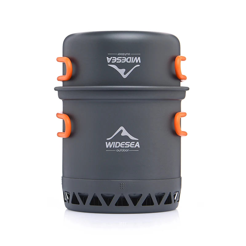 Outdoor camping cookware set including 1.3L and 2.3L pots, compact and lightweight for outdoor cooking by Your Outdoors n' More.