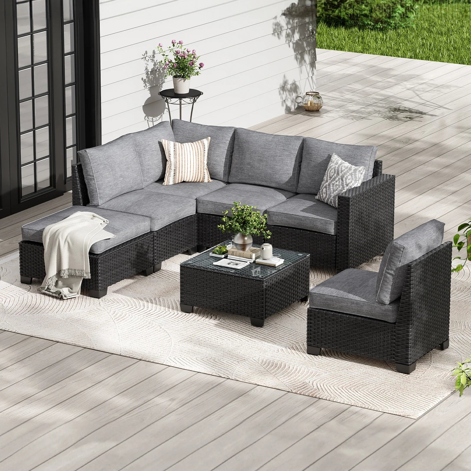 Patio Sectional Sofa Set.