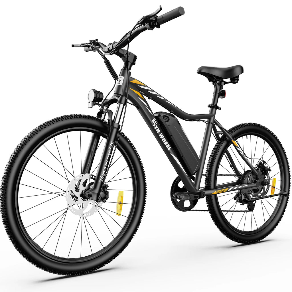Electric bike featuring a 500W motor and removable 468Wh battery from Your Outdoors n' More, shown with sleek frame and handlebars.