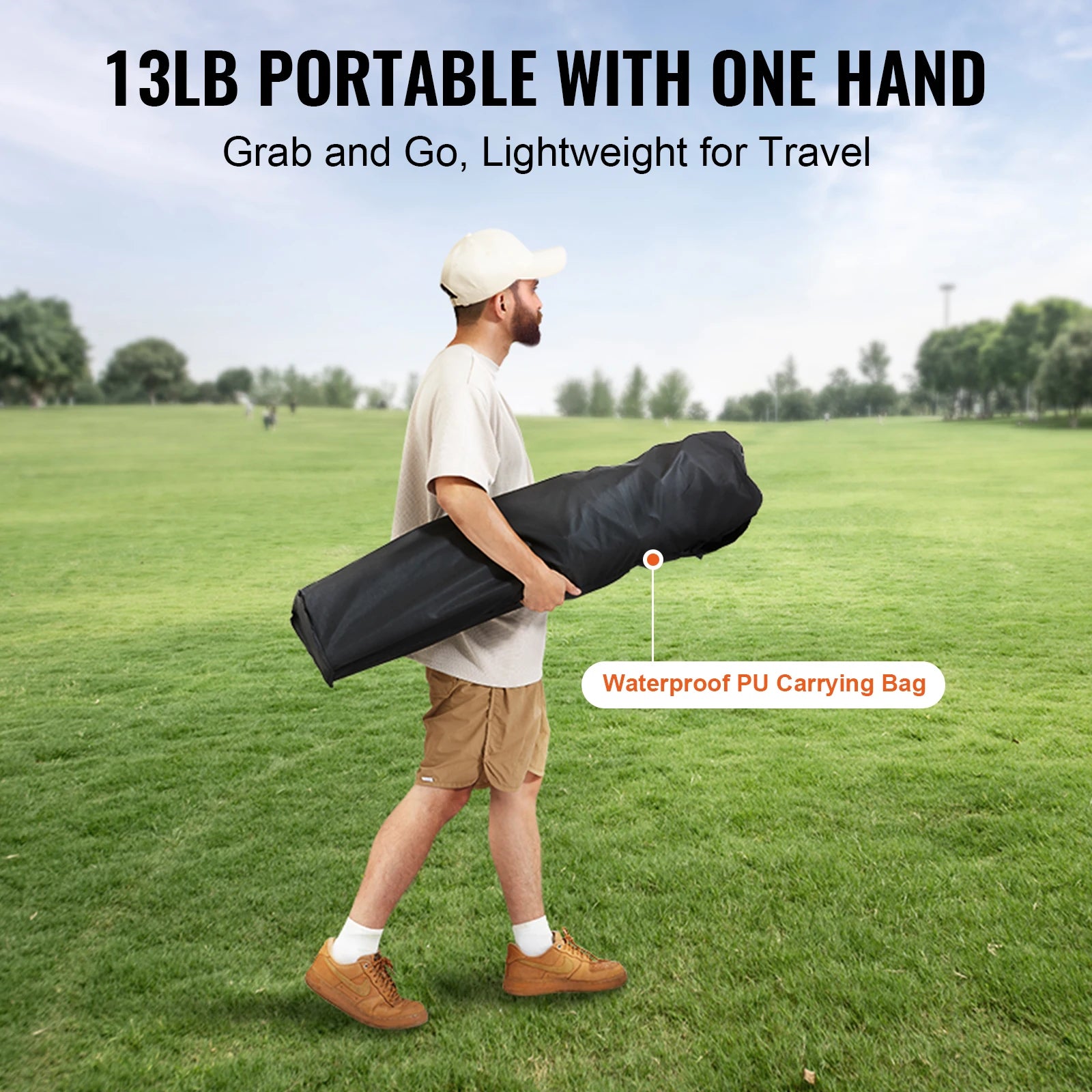 Outdoor camping chair by Your Outdoors n' More, sturdy high load capacity 350lbs with padded armrests and durable fabric.