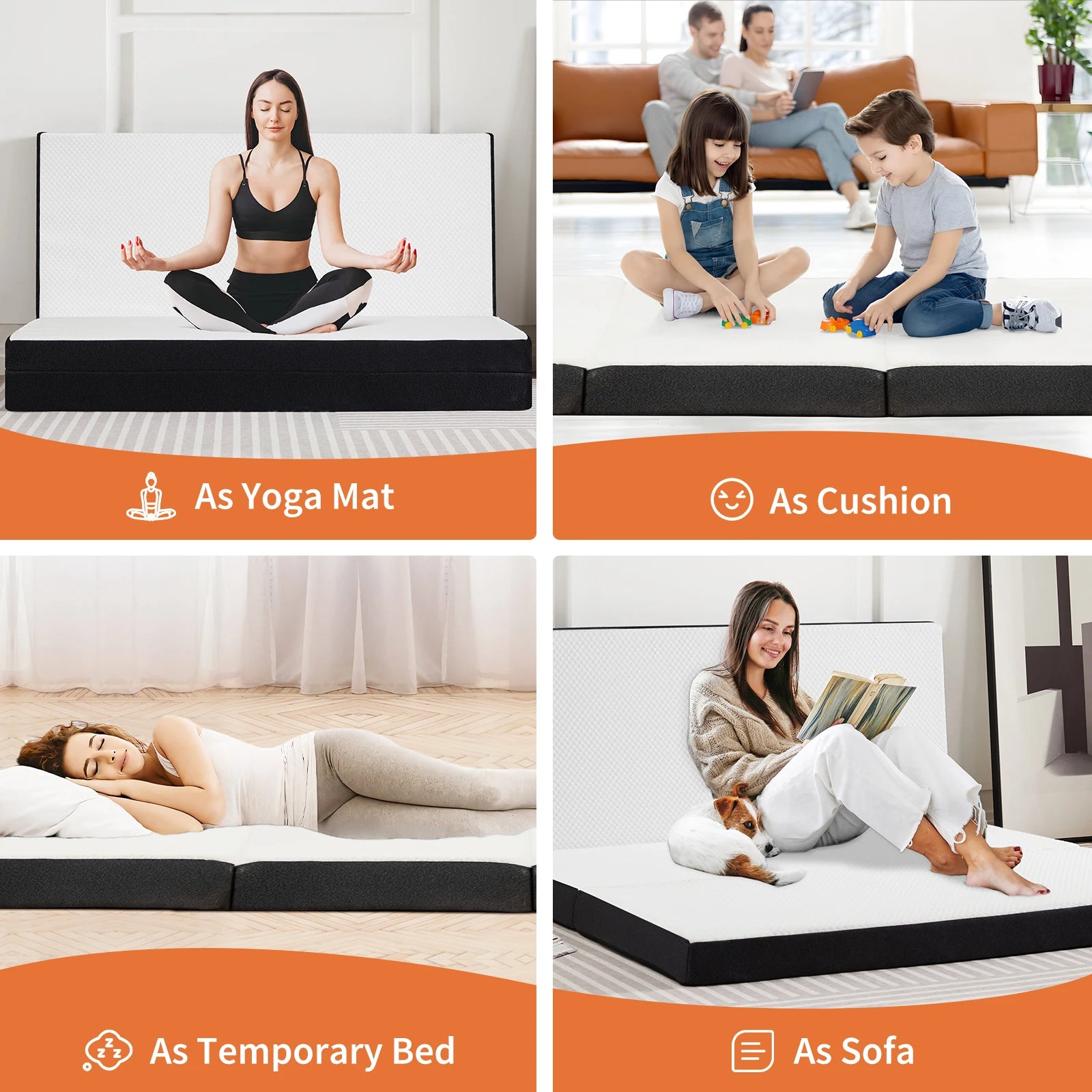 Tri-Fold Memory Foam Mattress.