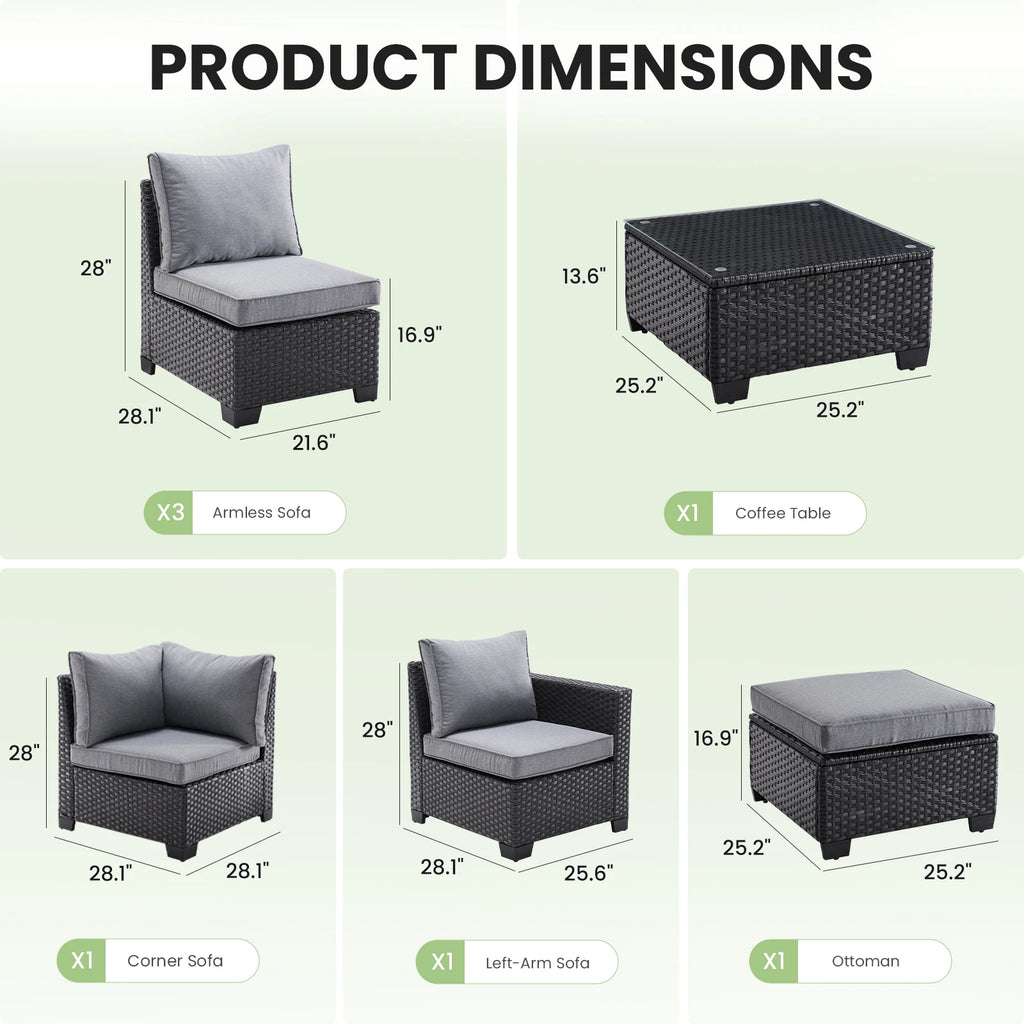 Patio Sectional Sofa Set.