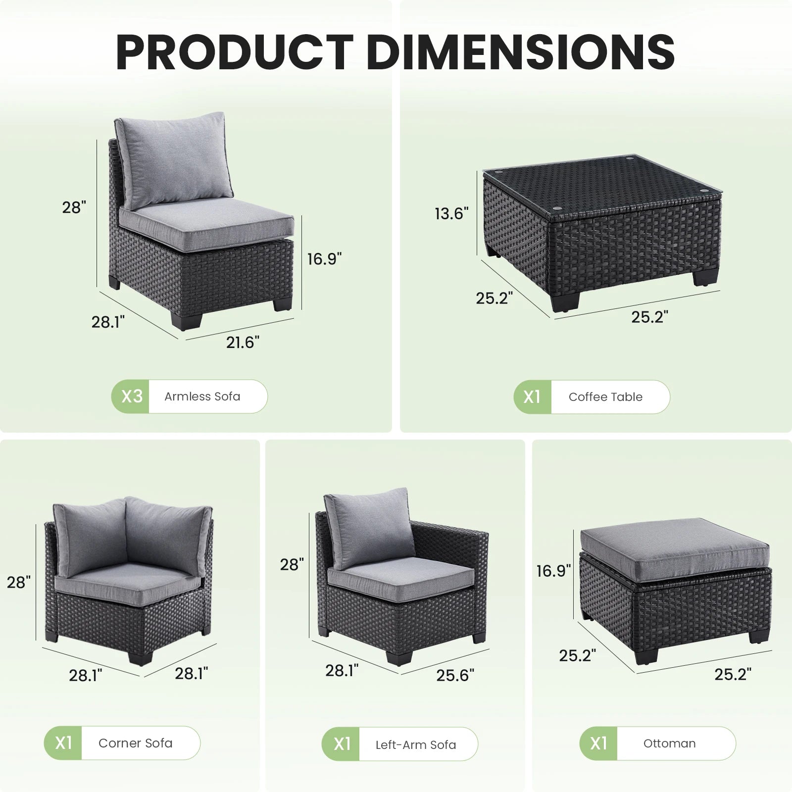 Patio Sectional Sofa Set.