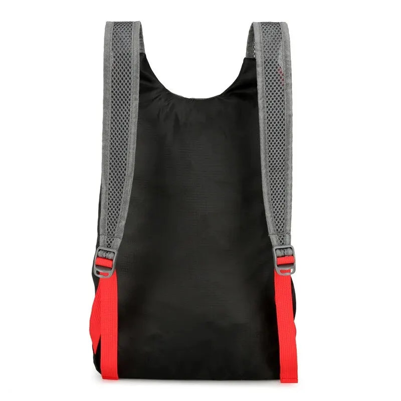 Outdoor folding backpack by Your Outdoors n' More, showing compact, multifunctional design with multiple compartments and adjustable straps.