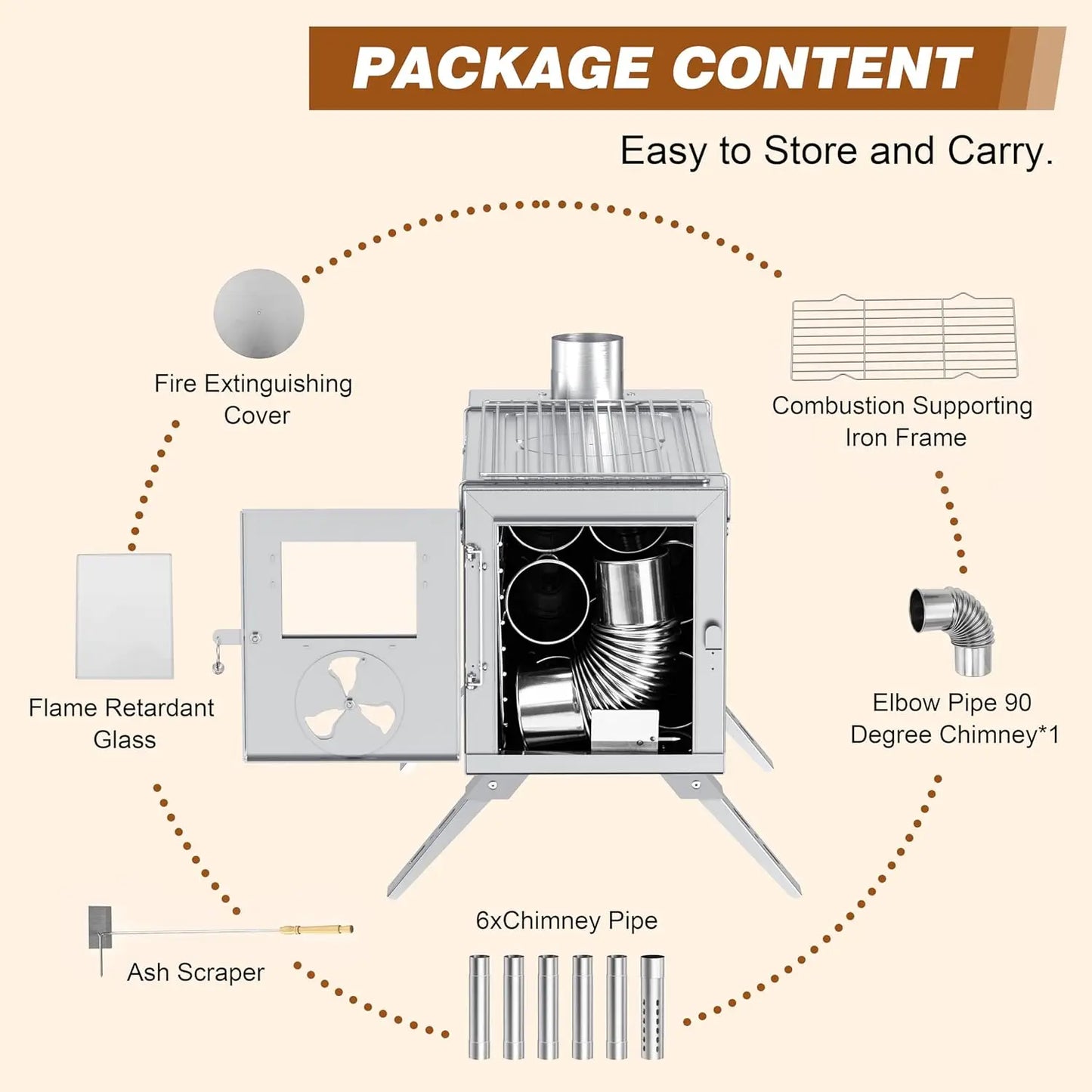 Portable Stainless Steel Wood Burning Stove