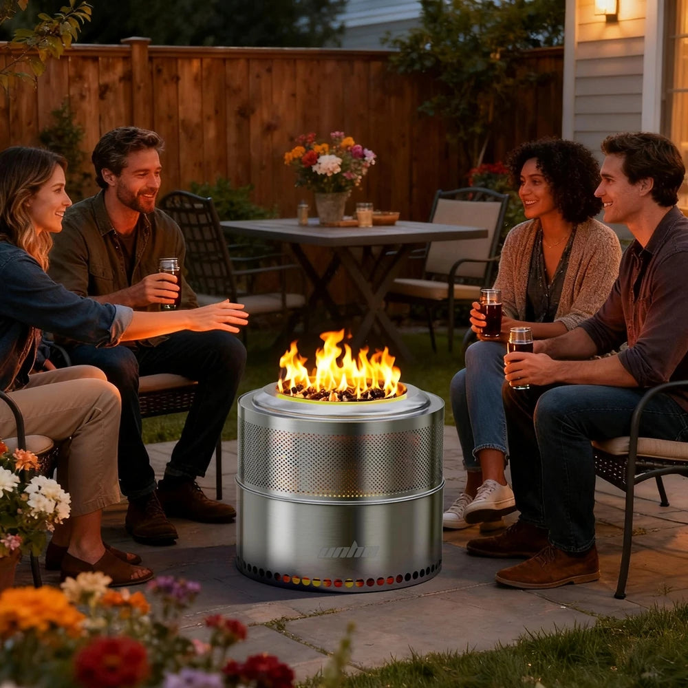 19 Inch Smokeless Fire Pit for Outdoor Wood Burning.