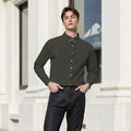 Men's casual fit long sleeve button-down shirt with solid color, turn-down collar, perfect for spring and autumn, from Your Outdoors n' More.