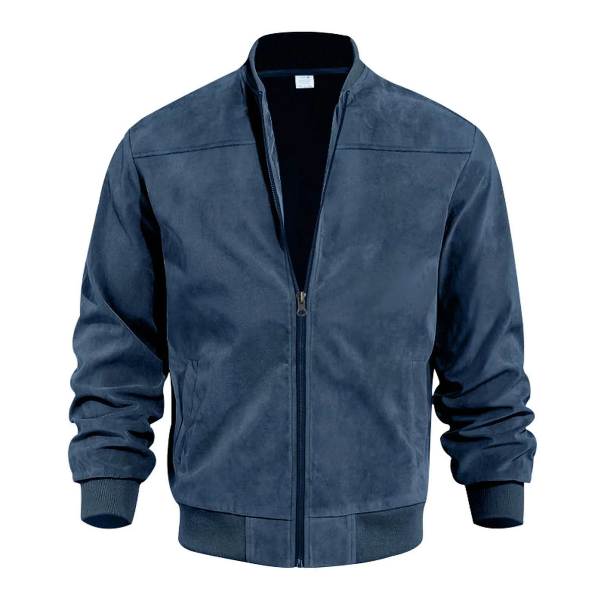 Mens retro suede bomber leather jacket by Your Outdoors n' More, featuring long sleeves, full zip, windproof design, autumn winter streetwear