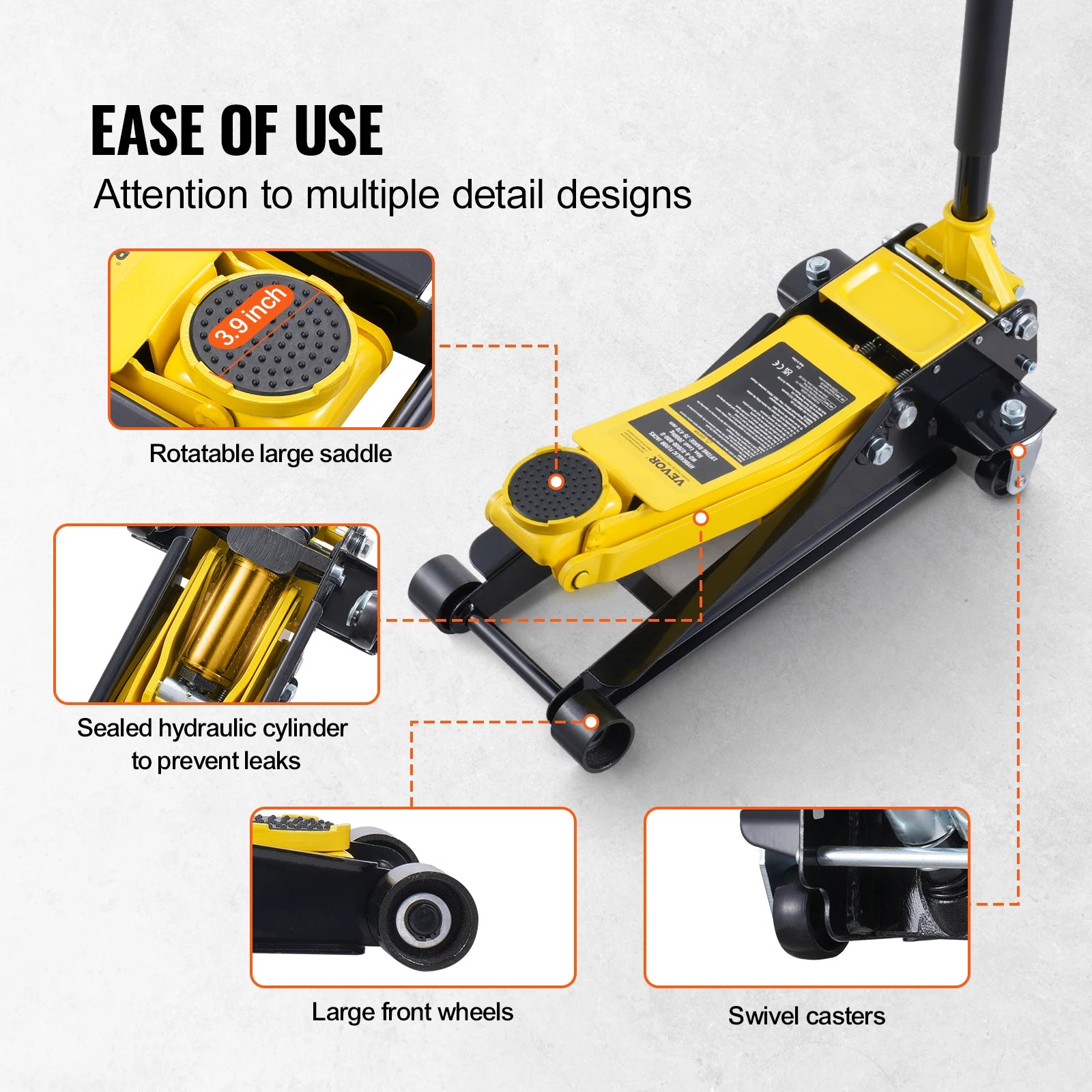 Heavy-duty 2-ton low profile floor jack from Your Outdoors n' More, showing the compact hydraulic lifting mechanism.