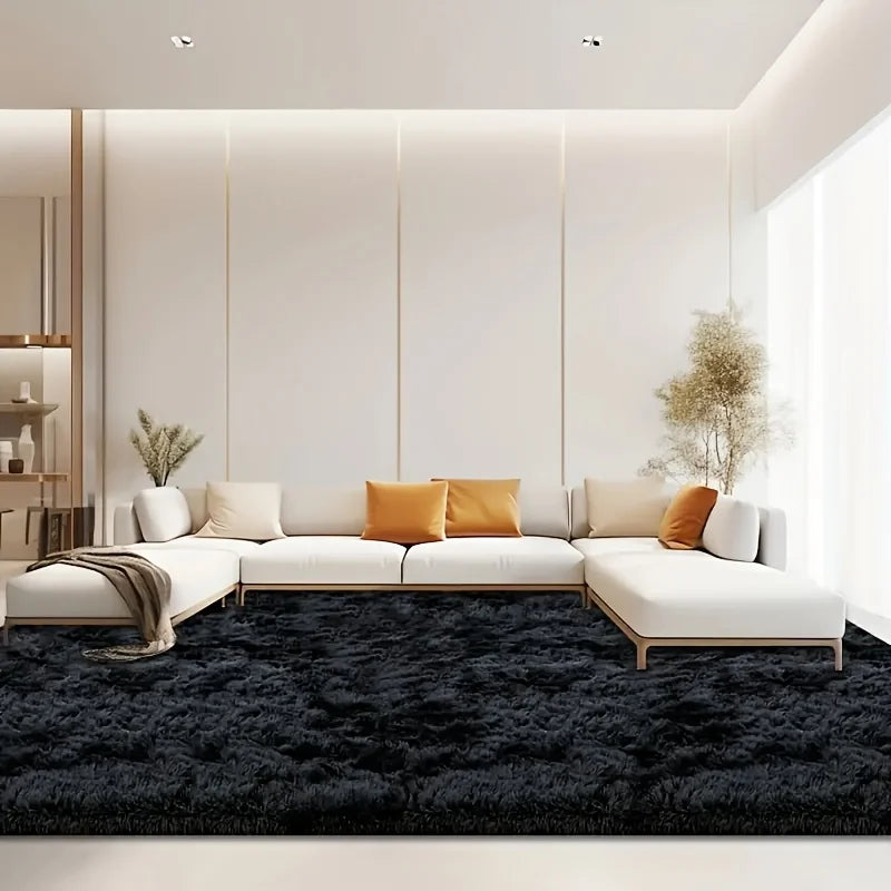 Large plush area rug.