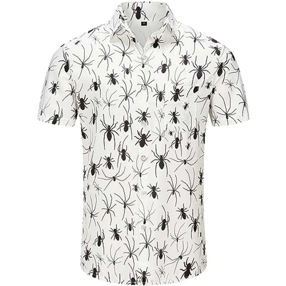 Men's Hawaiian shirt from Your Outdoors n' More featuring a vibrant tropical floral pattern and short sleeves.