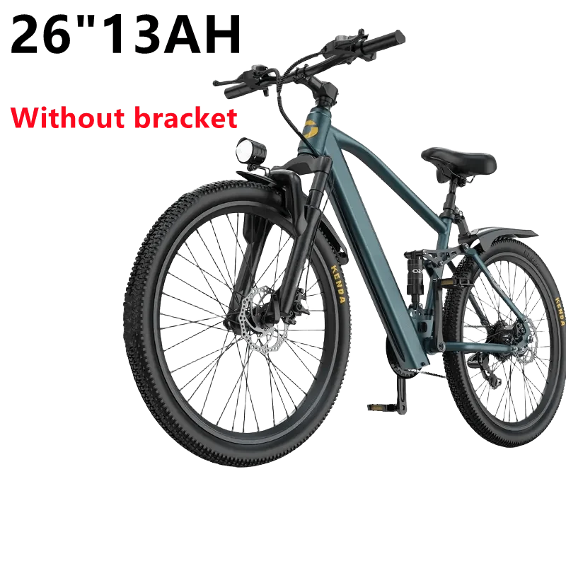 Electric mountain bike with 36V battery, 500W peak motor, and 21-speed gear system by Your Outdoors n' More.