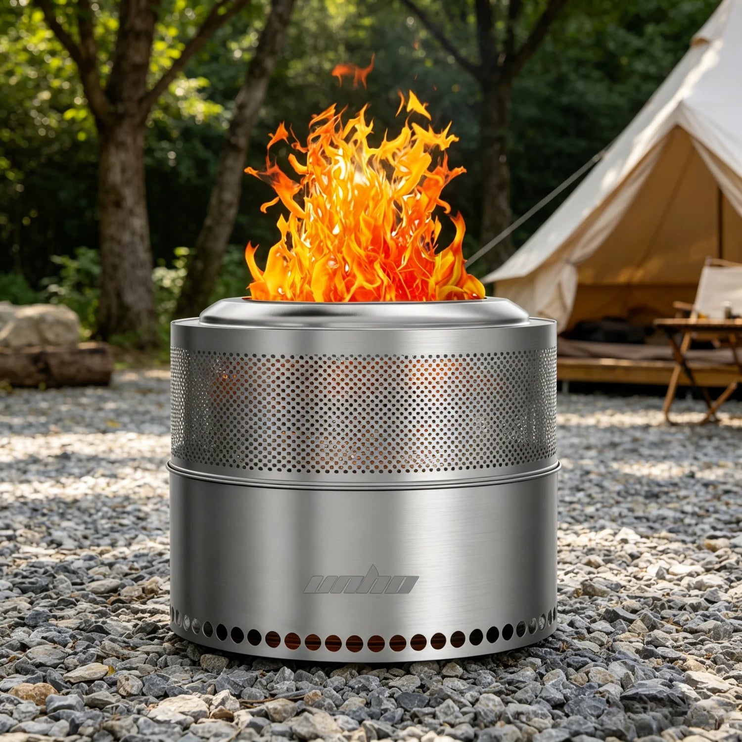 Portable Stainless Steel Wood Burning Outdoor Fireplace.