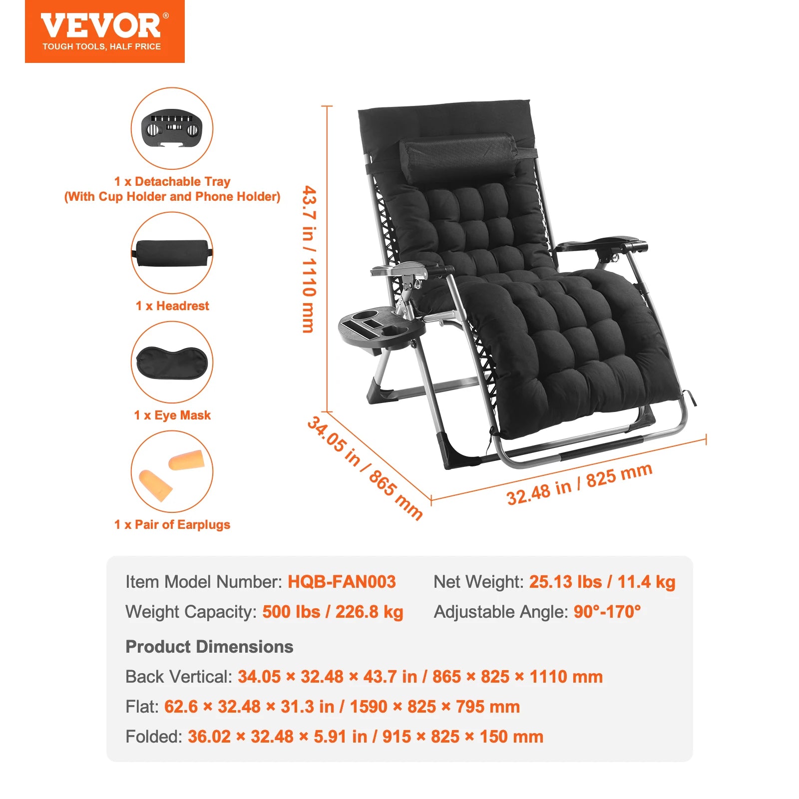 Your Outdoors n' More zero gravity chair recliner with padded headrest and adjustable reclining position outdoors.