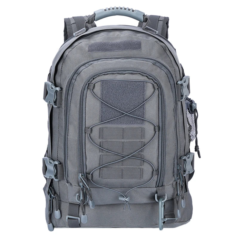 LQARMY 65L outdoor tactical backpack for men, large capacity hiking and camping military-style army rucksack with multiple compartments