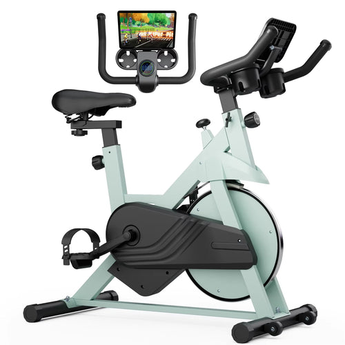 Your Outdoors n' More 32-level magnetic resistance stationary bike for home exercise, showing the bike with adjustable resistance settings.