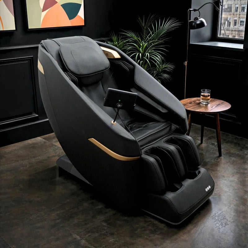 Home Black Massage Chair with Tablet Control.