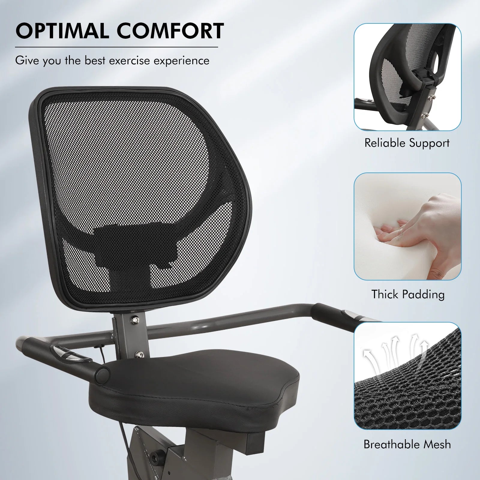 Recumbent exercise bike for home use by Your Outdoors n' More, with adjustable seat and digital display for comfortable workouts.
