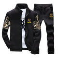 Men's casual stand-collar sports suit in navy, featuring a comfortable fit and sporty design by Your Outdoors n' More.