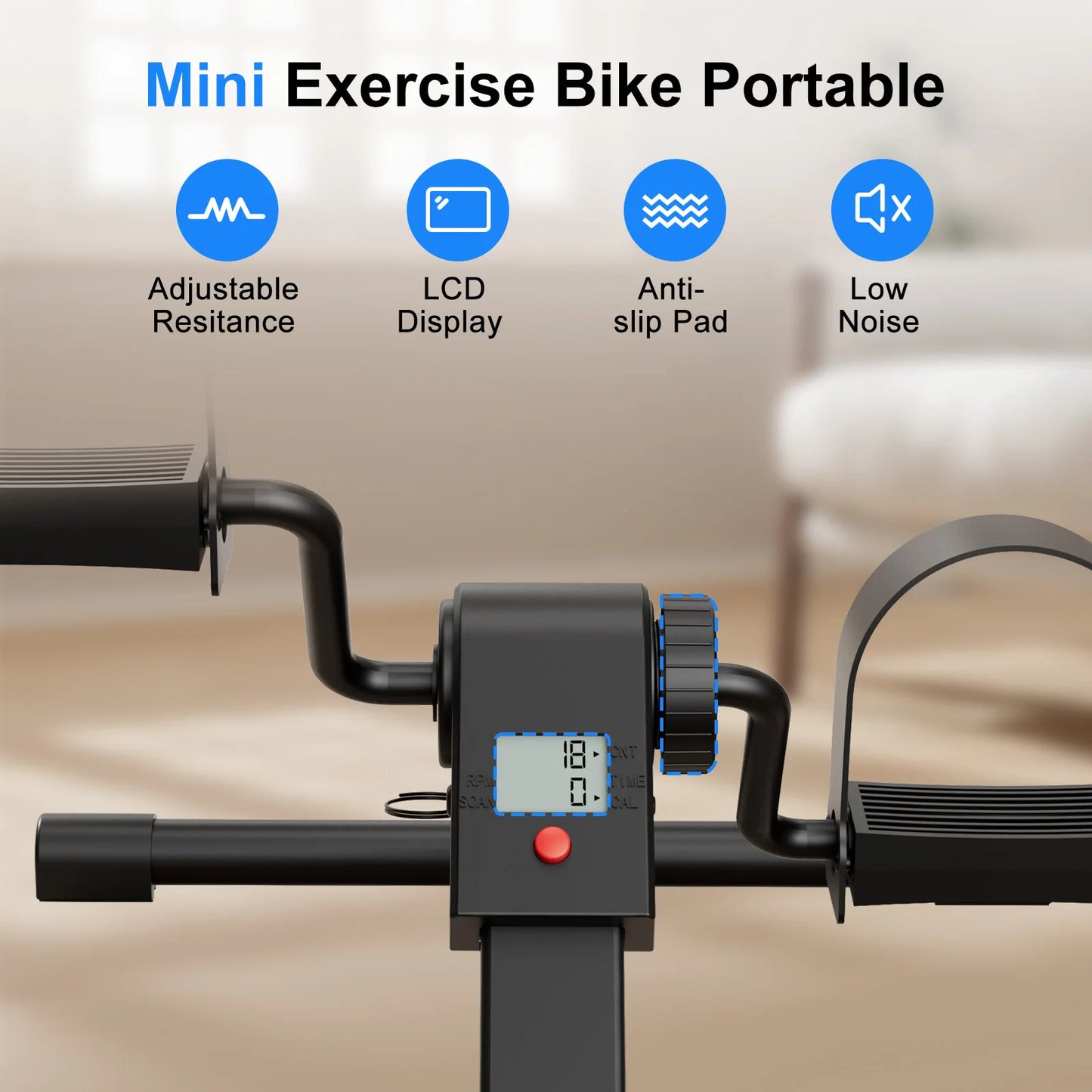 Mini Exercise Bike with Electronic Display for Indoor Leg and Arm Recovery