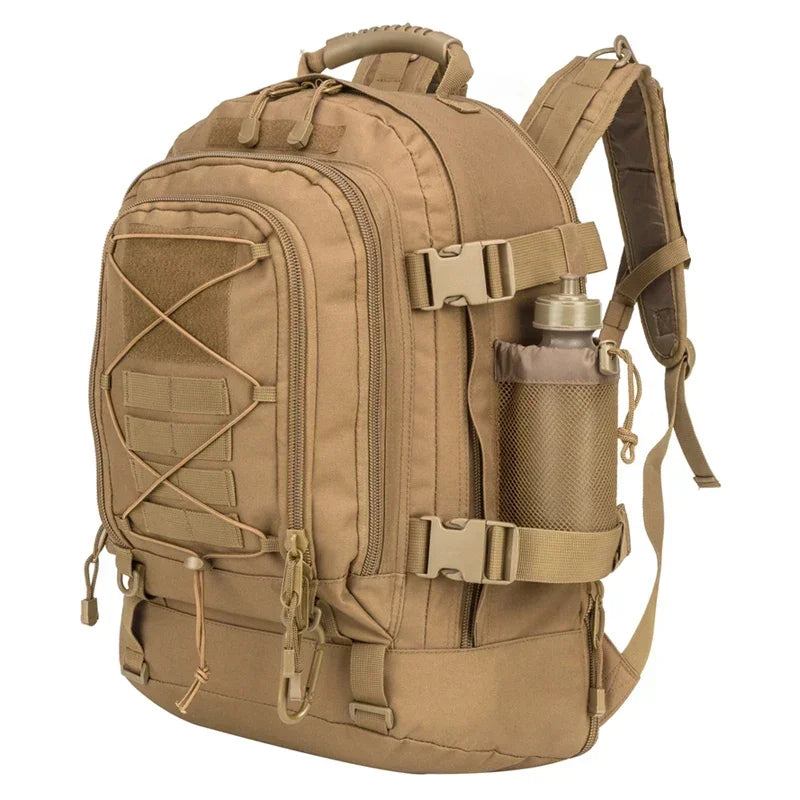 60L military tactical backpack from Your Outdoors n' More with multiple compartments and sturdy straps for outdoor adventures.