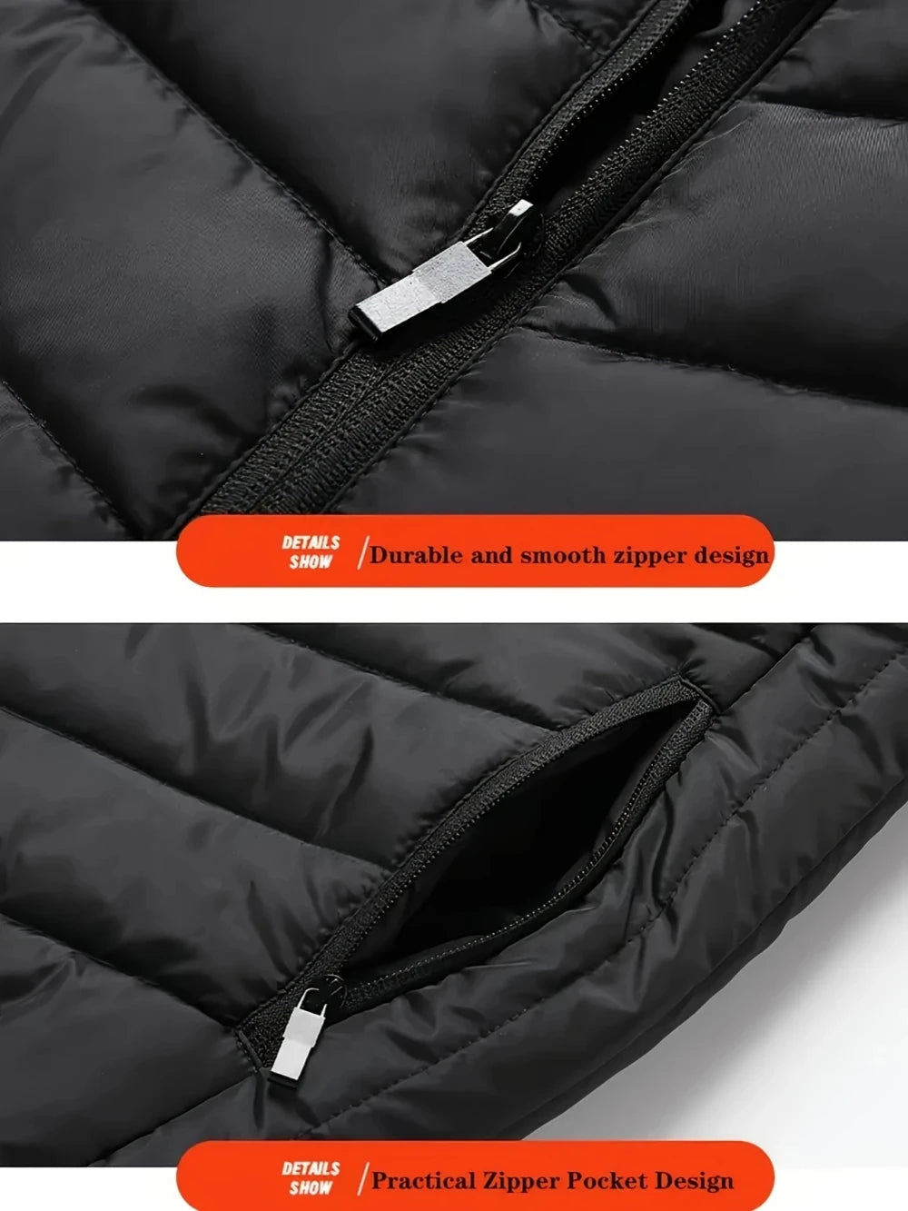 Heated vest jacket for men and women by Your Outdoors n' More, featuring a sleek design with heating elements visible on the front.