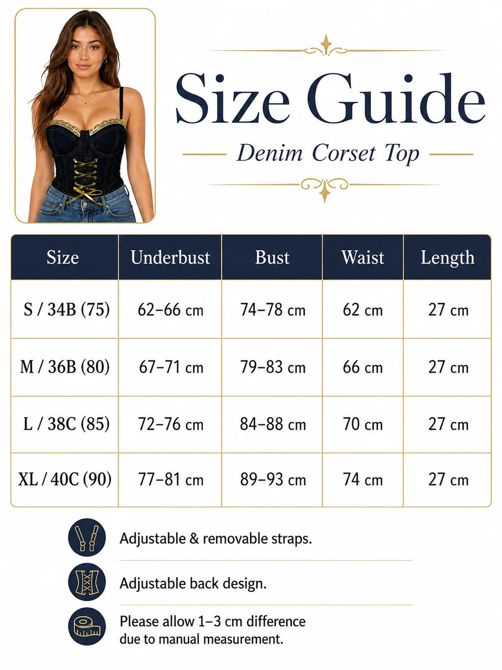 Women's Denim Corset Top.
