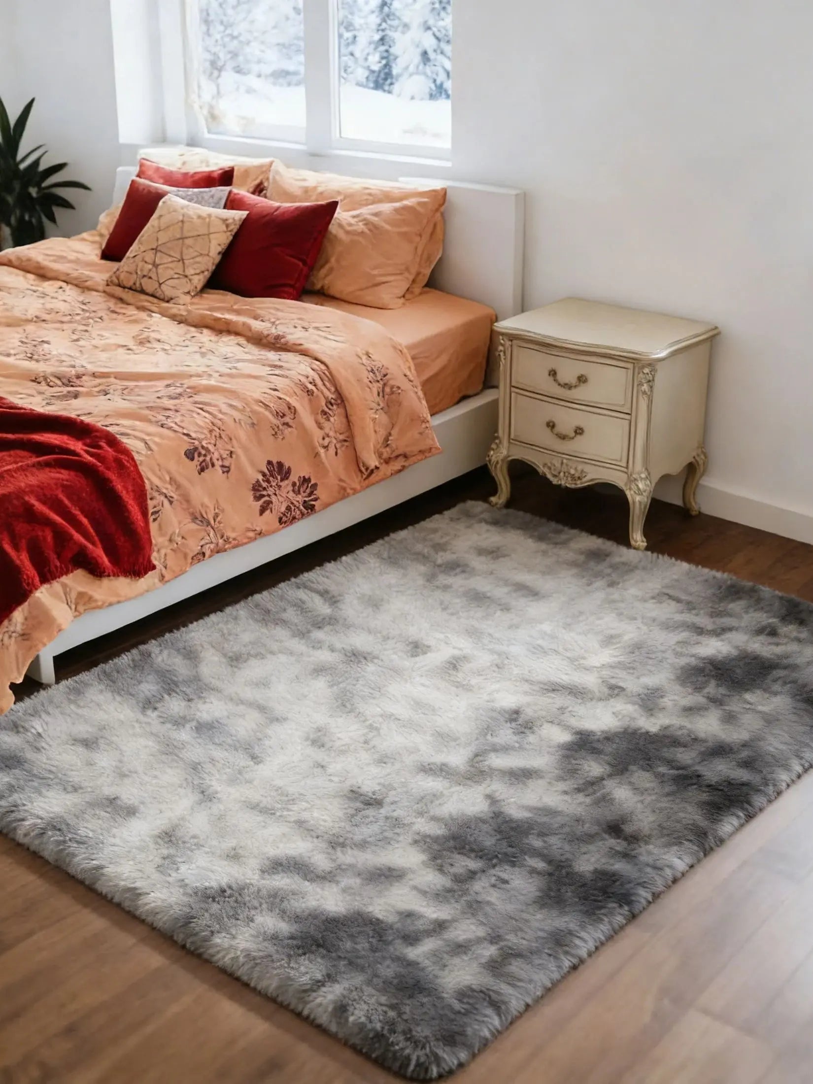 6x9 Ft Large Shag Rugs for Living Room Decor.